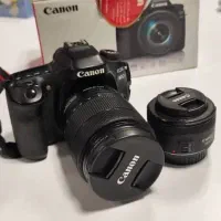 دوربین کنون 80d لنز ۱۸-۱۳۵ و لنز ۵۰ فیکس|دوربین عکاسی و فیلمبرداری|تهران, شهرک غرب|دیوار