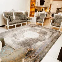 یک دست مبل ۹ نفره استیل همراه با ناهارخوری ۸ نفره