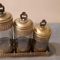 جا ادویه بدنه فلز طرح برنج و شیشه|ظروف نگهدارنده، پلاستیکی، یک‌بارمصرف|اصفهان, شاهزاده ابراهیم|دیوار