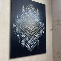 تابلو تکسچر طرح فرش همراه با آینه کاری و مخمل کاری