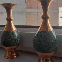 دو گلدان مسی  مناسب دکور لوکس خانه مارک آقا جانی