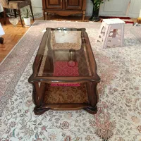 میز جلو مبلی چوبی  دوطبقه