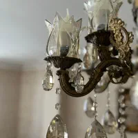 لوستر برنجی ۶ شاخه دو شعله - دو عدد