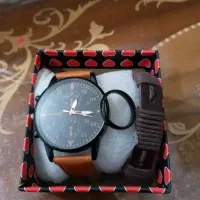 ساعت مردانه همراه با انگشتر و دستبند