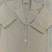 مانتو کرم رنگ کتی تابستانی