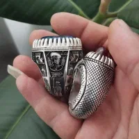 انگشتر نقره 230 گرم کلکسیونی عتیقه طلا فول قلم