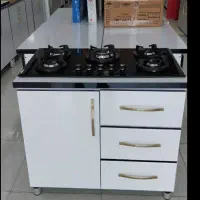 77 اجاق گاز شیشه‌ای ۵ شعله با کابینت33