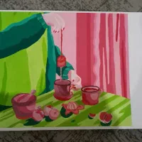 کار با گواش رنگ های مکمل ده گرافیک|تابلو، نقاشی، عکس|سمنان, |دیوار