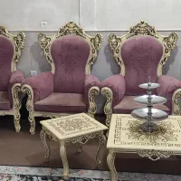مبل سلطنتی 7نفره بسیار خوب تازه نشیمن هاش پر کردم|مبلمان خانگی و میز عسلی|قم, سید معصوم|دیوار