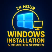 نصب ویندوز و باز کردن قفل ویندوز در محل 24 ساعته