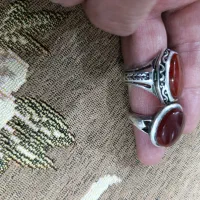 دوانگشتر زیبا مهرطاها عقیق یمن اصل معاوضه باگوشی|جواهرات|خرمآباد, |دیوار