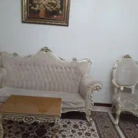 مبلمان هفت نفره استیل همراه سه عدد جلو مبلی