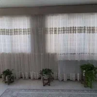 پرده توری گیپور گلدار عرض چهار متر و نود