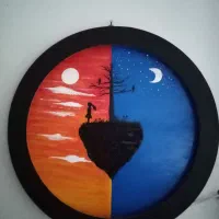 تابلوی نقاشی اکرولیک قطر 45|تابلو، نقاشی، عکس|بهشهر, |دیوار