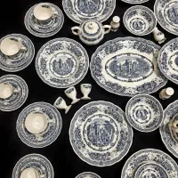 چینی قلم آبی آنتیک ژاپن|کلکسیون اشیاء عتیقه|رشت, حاجی آباد|دیوار