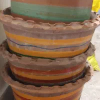 گلدان سفالی ۴ عدد سالم بدون شکستگی وبدون ابراد