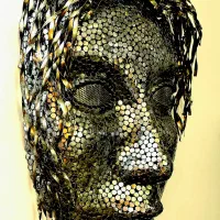 مجسمه فلزی صورت دست ساز