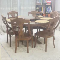 میز غذاخوری چوبی۶نفره پایه گلدونی فوق العاده سنگین