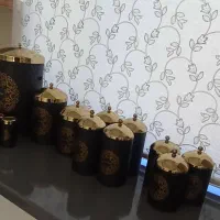 ست جا برنجی و حبوبات و ادویه ۱۶ تیکه