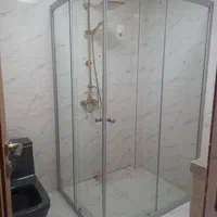 کابین گوشه شیشه ساده