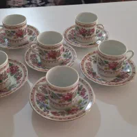 سرویس قهوه خوری گل ترمه قدیمی|ظروف سرو و پذیرایی|شیراز, سینما سعدی|دیوار