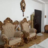 مبل سلطنتی ۹ نفره نسکافه ای رنگ کلاف بزرگ|مبلمان خانگی و میز عسلی|کرمانشاه, |دیوار