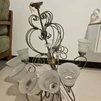 لوستر شش شاخه برنزی آنتیک