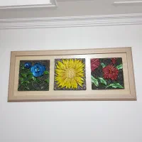 ساعت لوتوس و تابلو گل برجسته