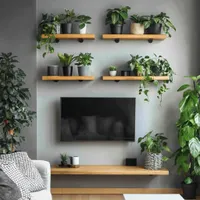 شلف دیواری چوبی|کتابخانه، شلف، قفسه‌های دیواری|کرج, عظیمیه|دیوار