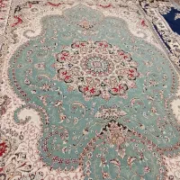 دوتخته فرش درحدنو آبی فیروزه ای