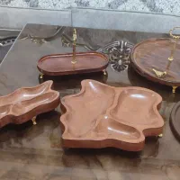 ست ظروف سنگی ۵تکه پایه دار دست ساز