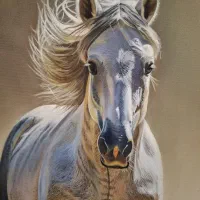 تابلو بوم مدل اسب عرب خاکستری|تابلو، نقاشی، عکس|تهران, دژکام|دیوار