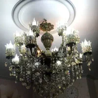 لوستر برنجی ۸ شاخه تمام برنج|لوستر و چراغ آویز|مشکیندشت, |دیوار