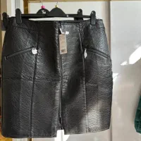 دامن چرم آستر دار برند MANGO