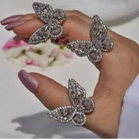 انگشتر پروانه در دو رنگ