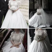 لباس عروس دست دوزی شده (سایز 38)