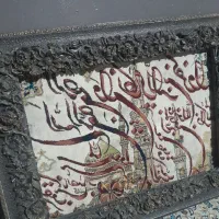 تابلو فرش دست‌بافت قدیمی،برعکس بافتِ شده،۲عددچچ