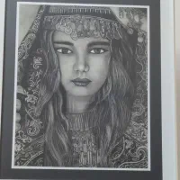 تابلو سیاه قلم|تابلو، نقاشی، عکس|قم, زنبیل آباد|دیوار