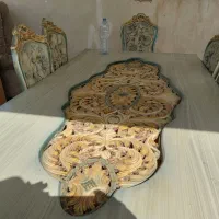 میز ناهارخوری ۸ نفره چوبی ۱۰ میلیون تومان کندهکار