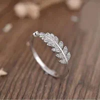 انگشتر جواهر تمام نقره مدل برگ|بدلیجات|تبریز, |دیوار