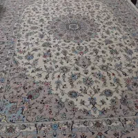 فرش ۹ متری گل ابریشم دستبافت کاشان