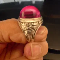 انگشتر نقره سنگ یاقوت آفریقایی