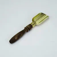 قاشق آجیل خوری فلزی دسته چوبی