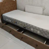 تخت خواب تشک فنری یکنفره کشدار از چوب راش|تخت و سرویس خواب|تهران, شهرک شریعتی|دیوار