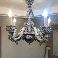 دو عدد لوستر پنج شاخه همراه دو عدد دیواری|لوستر و چراغ آویز|رشت, دیلمان|دیوار
