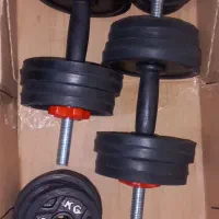 دمبل متغیر جفت ۲۰ کیلویی جنس چدن،لبه لاستیکی