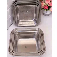 آبکش و لگن استیل  مربع یونیک