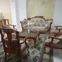 مبلمان میز نهار خوری و میز جلو مبلی چوب