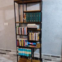 کتابخانه ،ویترین چوب و اهن|کتابخانه، شلف، قفسه‌های دیواری|رشت, کوی امام رضا|دیوار