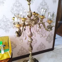 لوستر کنار سالنی برنز 5شاخه|لوستر و چراغ آویز|اصفهان, جاوان|دیوار